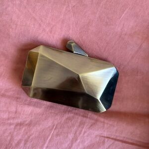 Elegant Hard Shell Gold Clutch Bag